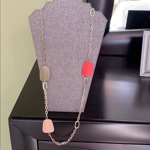 LOFT Gold, Coral and Tan Necklace